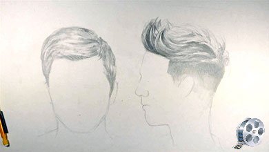 نقاشی موی کوتاه پسرانه در طراحی چهره