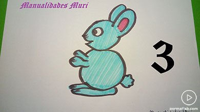 نقاشی خرگوش به کمک عدد 3