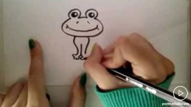 نقاشی قورباغه ساده برای بچه ها