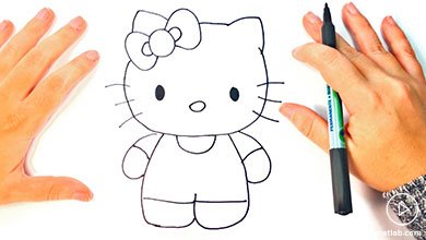 نقاشی گربه کیتی برای کودکان