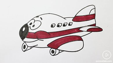 نقاشی هواپیمای کارتونی