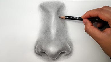 آموزش نقاشی بینی در طراحی چهره