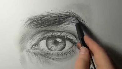 آموزش نقاشی چشم با اتد سیاه