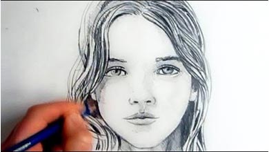 آموزش نقاشی چهره زنانه گام به گام