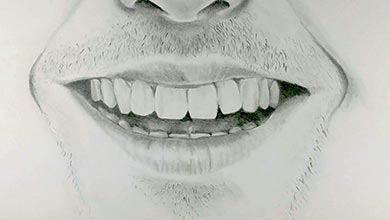 نقاشی دهان خندان در طراحی چهره