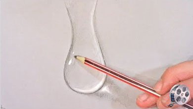 نقاشی قطره آب با مداد سیاه