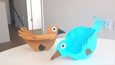 کاردستی پرنده های کاغذی متحرک برای بچه ها