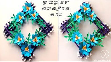 حلقه آویز تزیینی با گلهای کاغذی