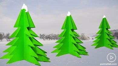 کاردستی درخت های کاج کریسمسی کاغذی