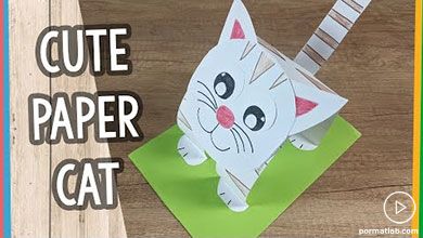 ساخت ساده گربه کاغذی