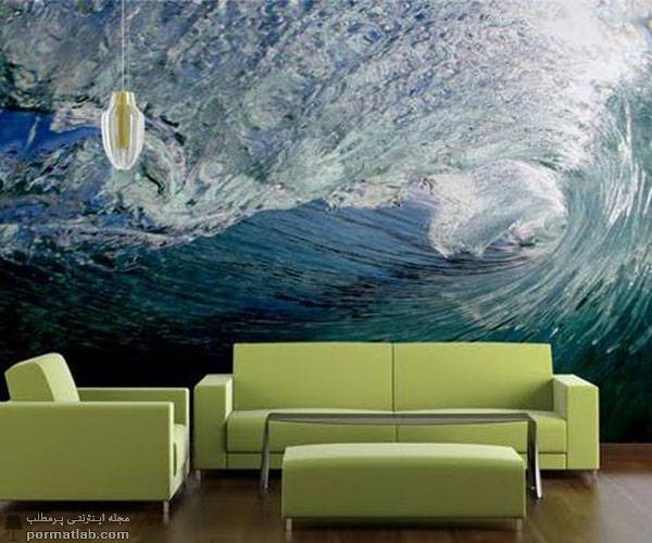 مدل پوستر دیواری سه بعدی طرح دریا