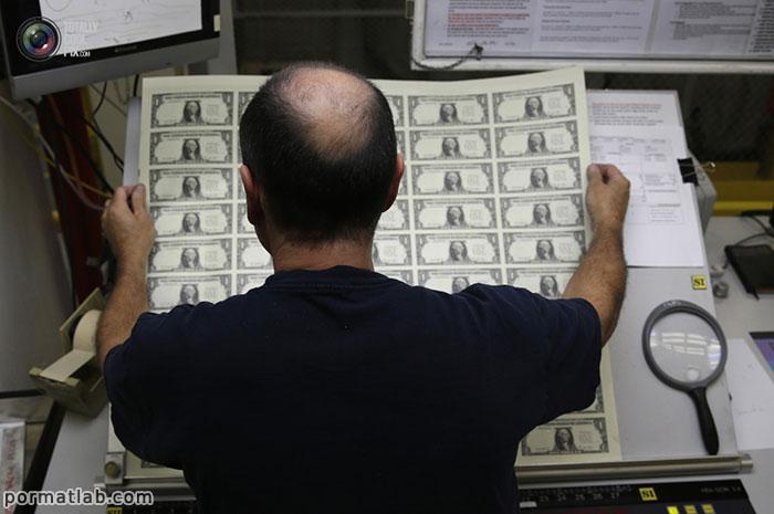 عکس هایی از مراحل چاپ اسکناس های دلار