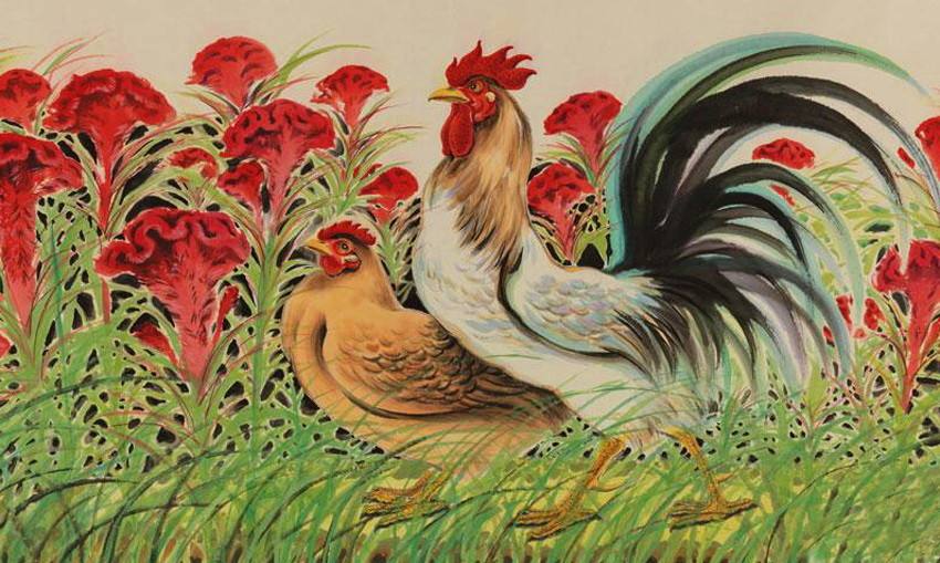 تصاویر نقاشی شده از مرغ و خروس